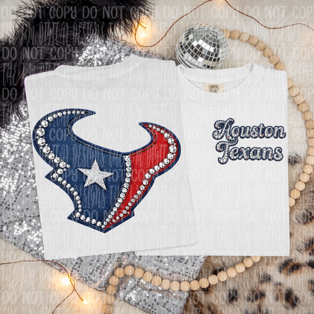 Denim and Rhinestones Pro Football Teams (Choose Yours) 07676