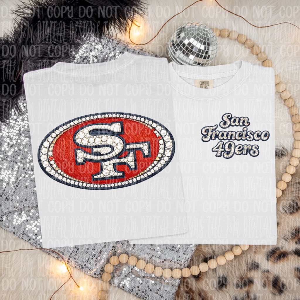 Denim and Rhinestones Pro Football Teams (Choose Yours) 07676