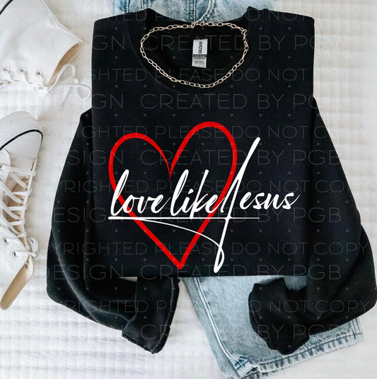 Love Like Jesus White Red 07834