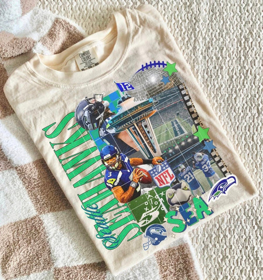 Seattle Seahawks Collage SB LX 07922