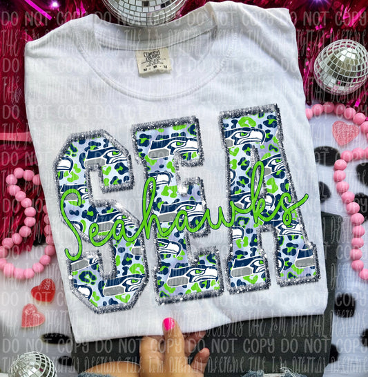 Faux Embroidery Seahawks 07917