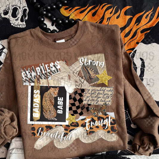 Badass Babe Motivational Words Collage 07349