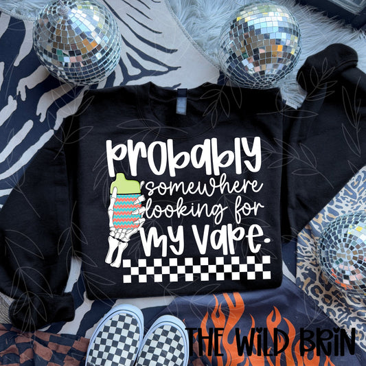 Probably Somewhere Looking for My Vape Pink Squiggles (Color Dropdown) 08089