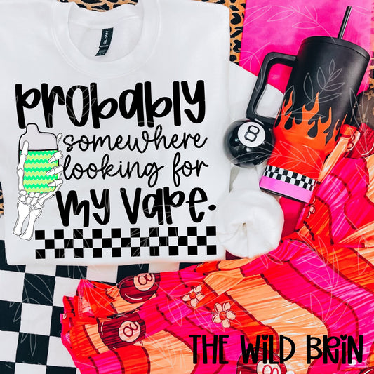 Probably Somewhere Looking for My Vape Green Squiggles (Color Dropdown) 08090