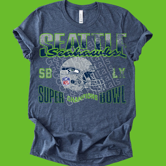 Seattle Seahawks SB Champs Helmet 07108