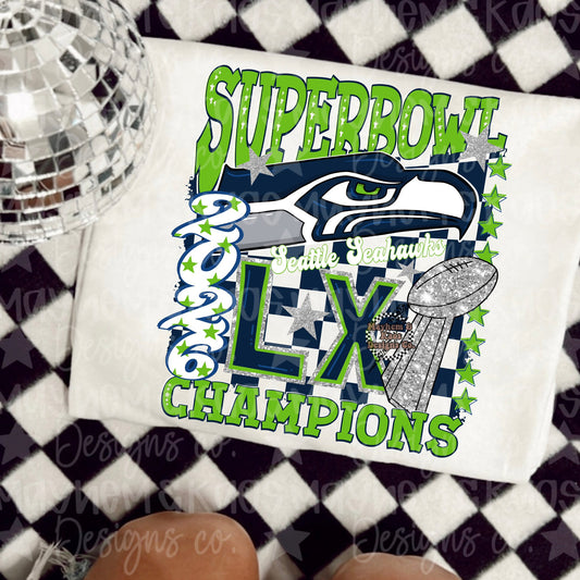 2026 Faux Glitter Seahawks SB Champs 07102