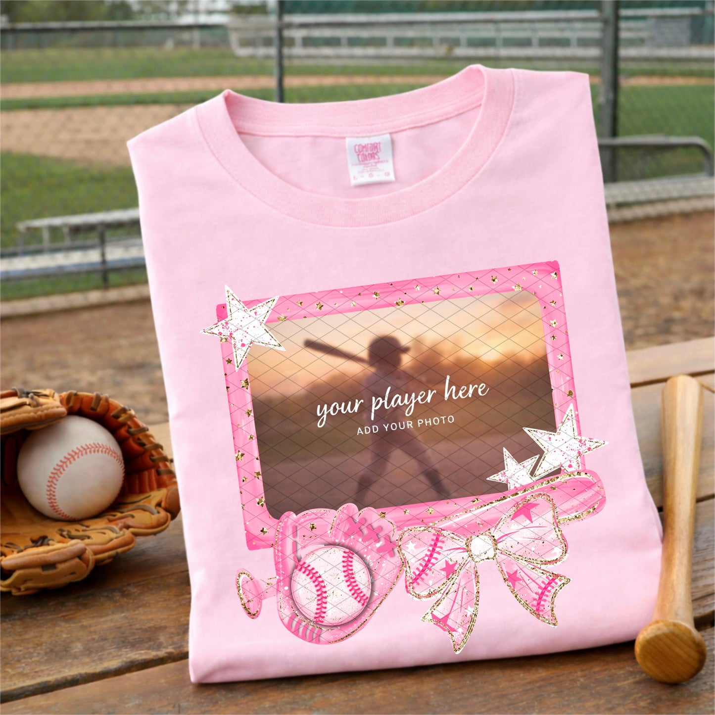 Pink Baseball Photo Collage Custom 07425
