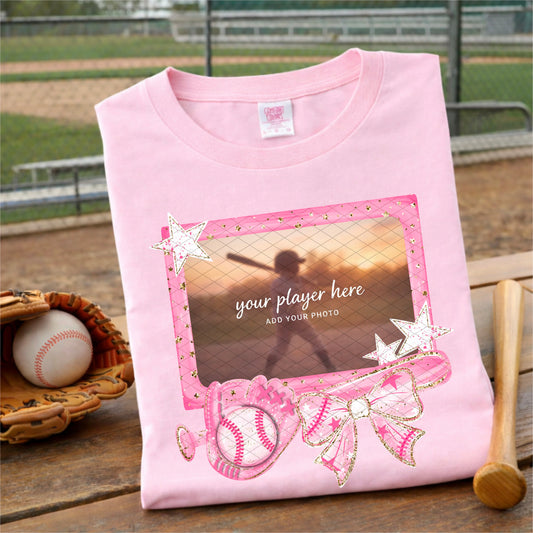 Pink Baseball Photo Collage Custom 07425