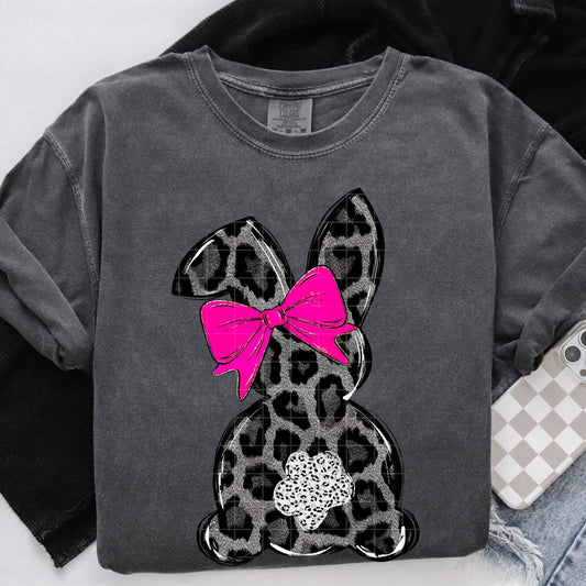Leopard Bunny Pink Bow 07380