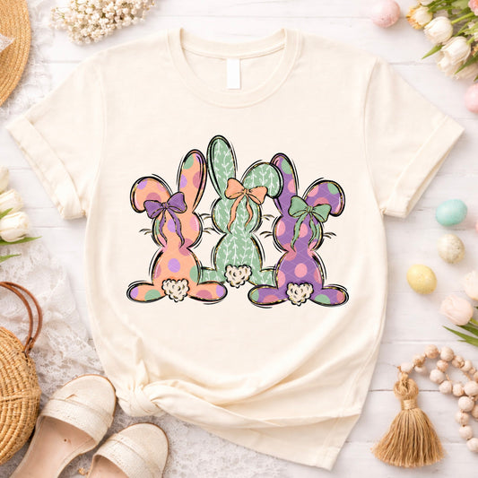 Bright pattern Triple Bunnies 07463