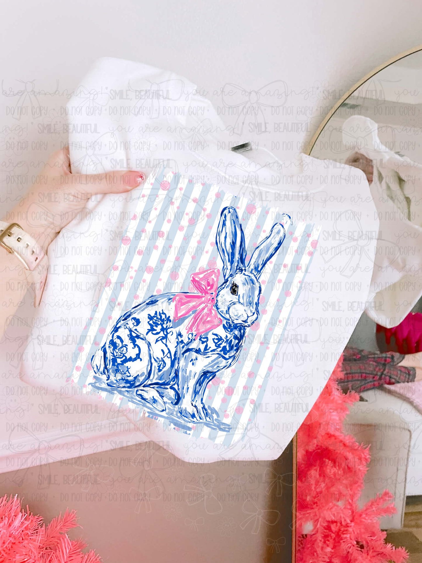 Floral Bunny Stripes 07561