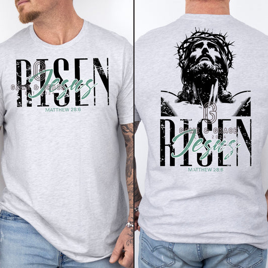 Jesus Risen Blue (Back) 07517