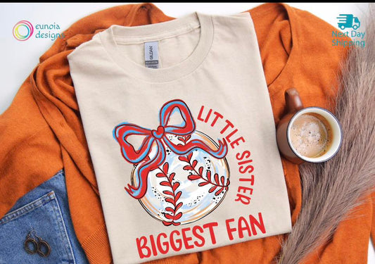 Little Sister Biggest Fan Baseball 07717