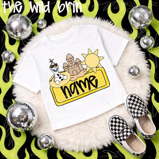 Yellow Olaf Sand Castle Name Plate 07814