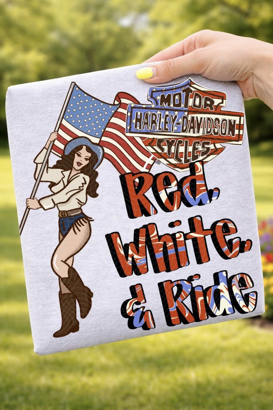 Vintage Harley Red White & Blue 08485