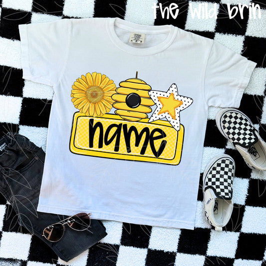 Sunflower Beehive Name Plate 07819