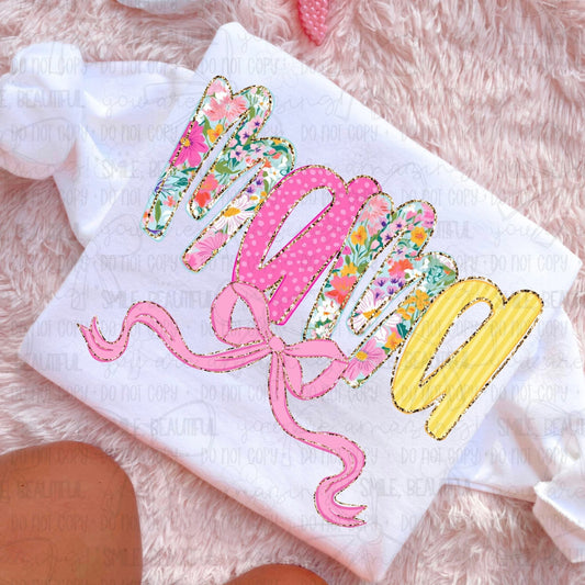 Floral Yellow + Pink Name Titles (Choose Yours) 07953