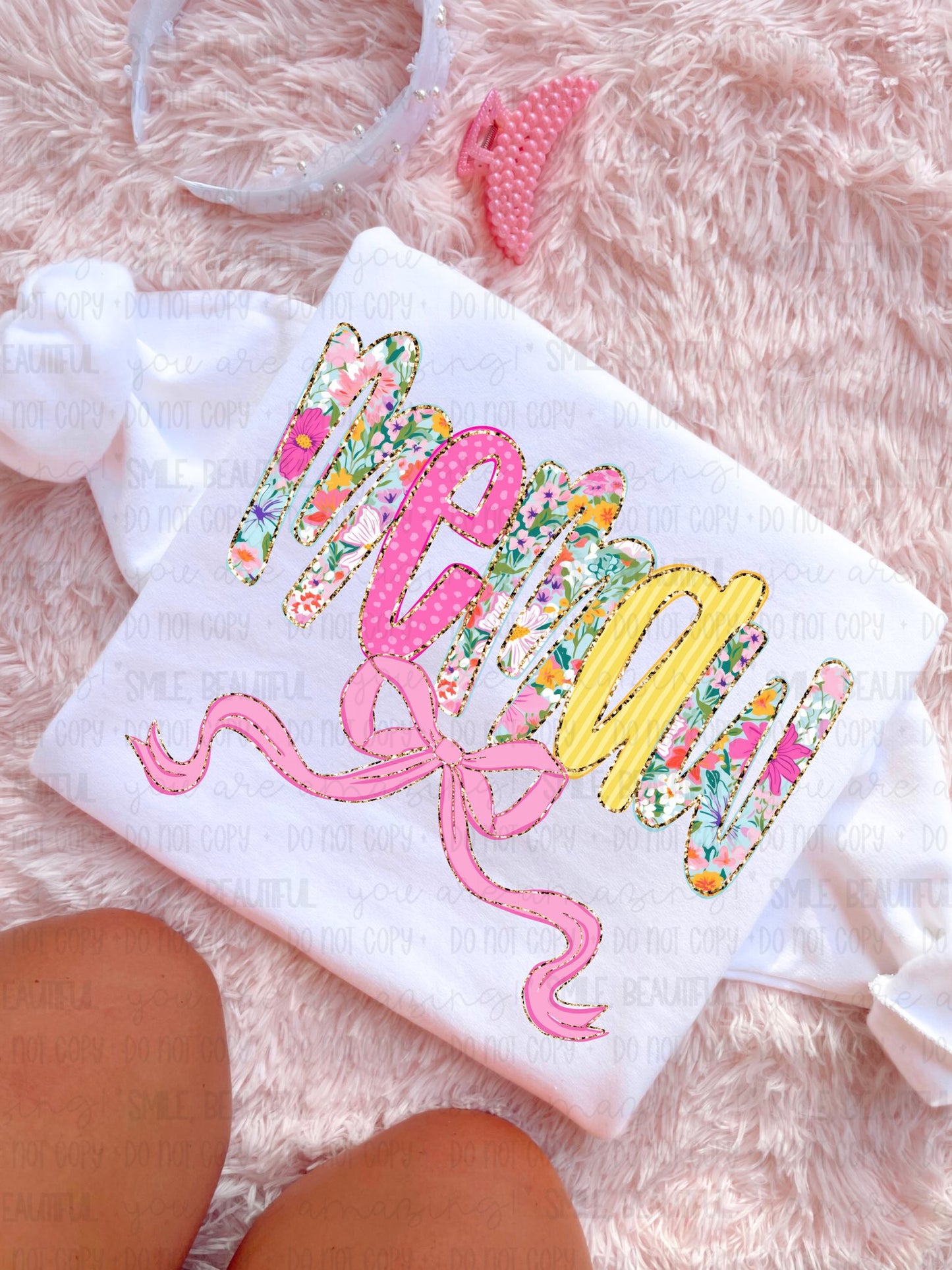 Floral Yellow + Pink Name Titles (Choose Yours) 07953