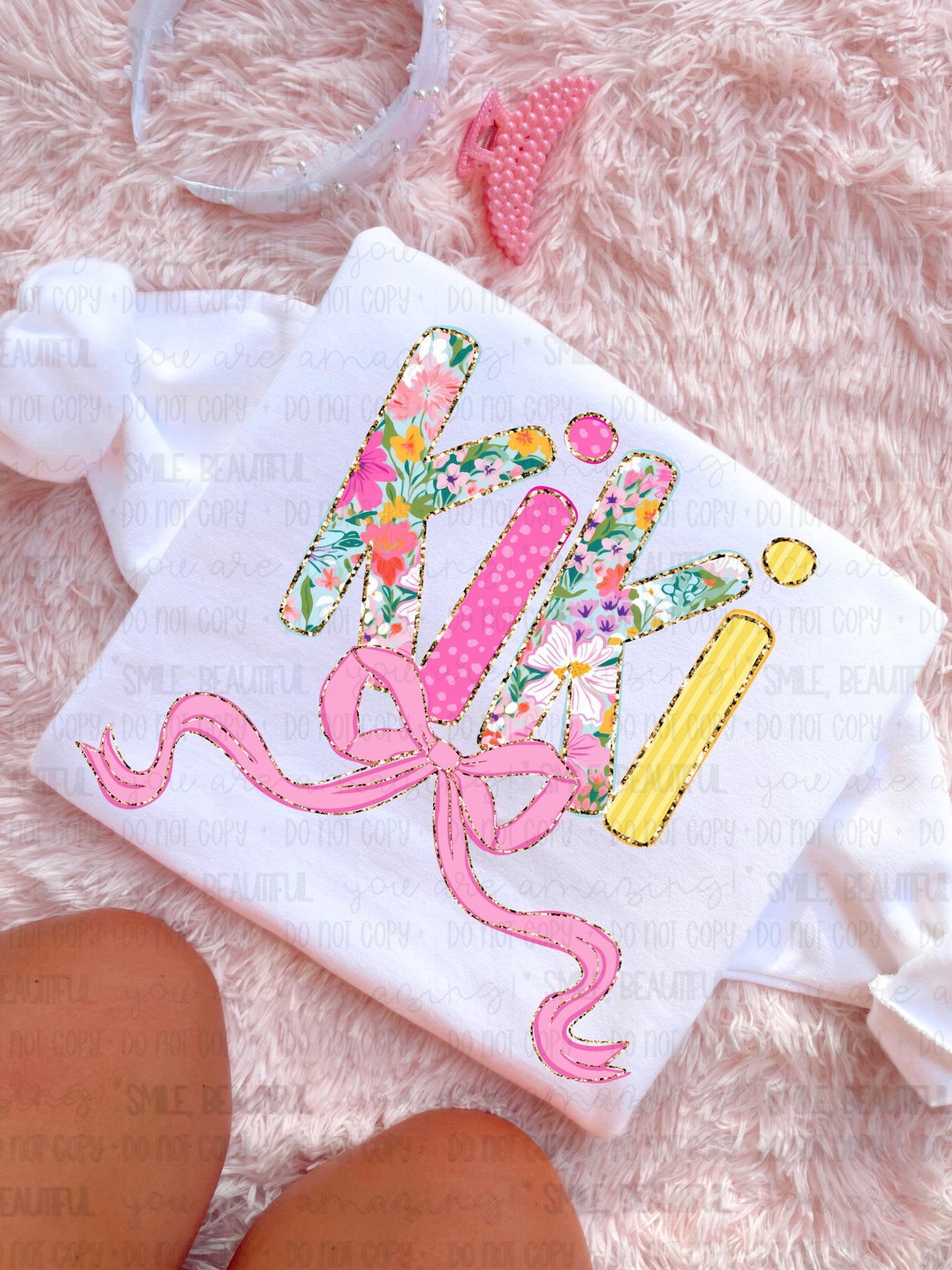 Floral Yellow + Pink Name Titles (Choose Yours) 07953