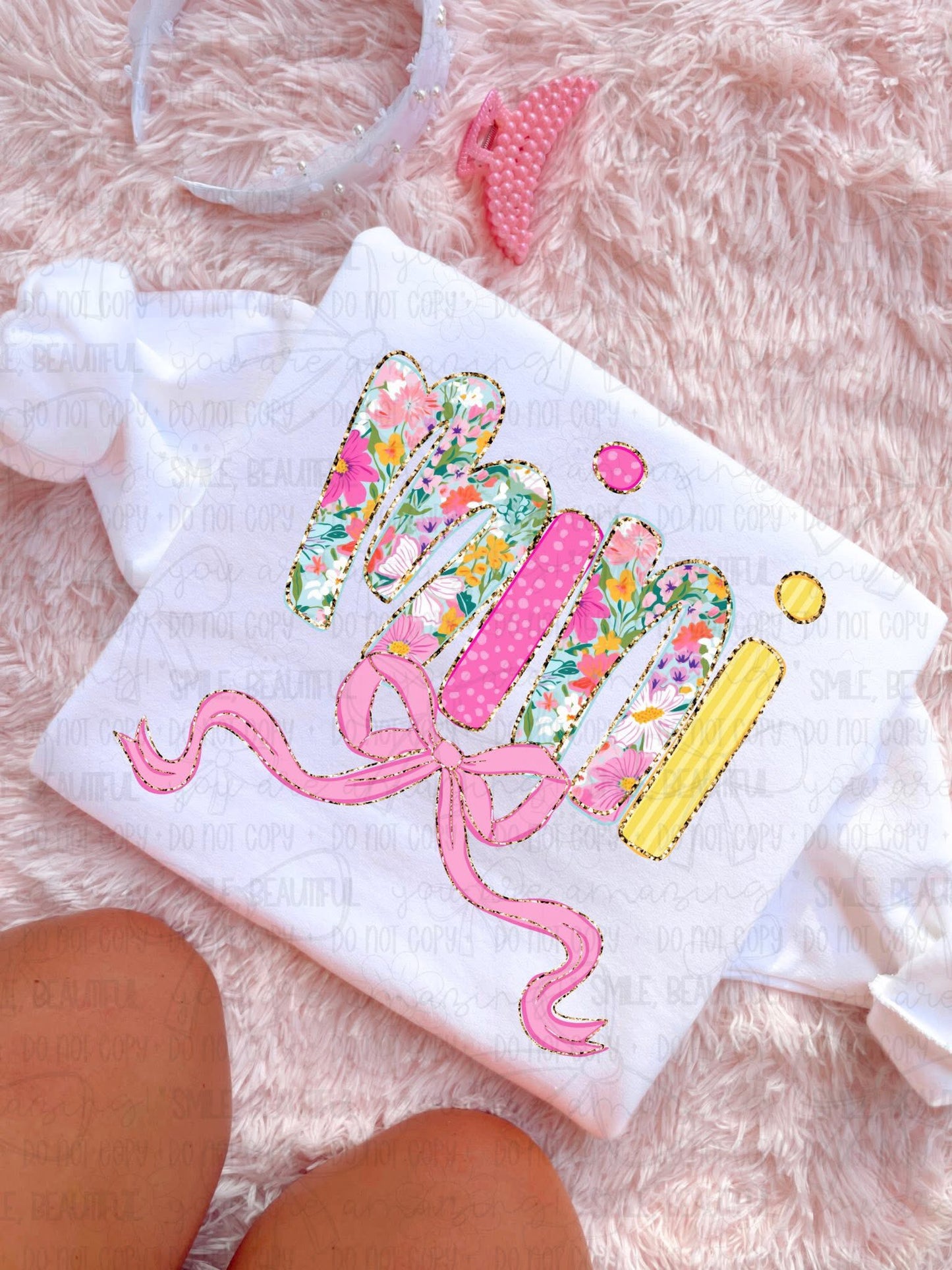 Floral Yellow + Pink Name Titles (Choose Yours) 07953