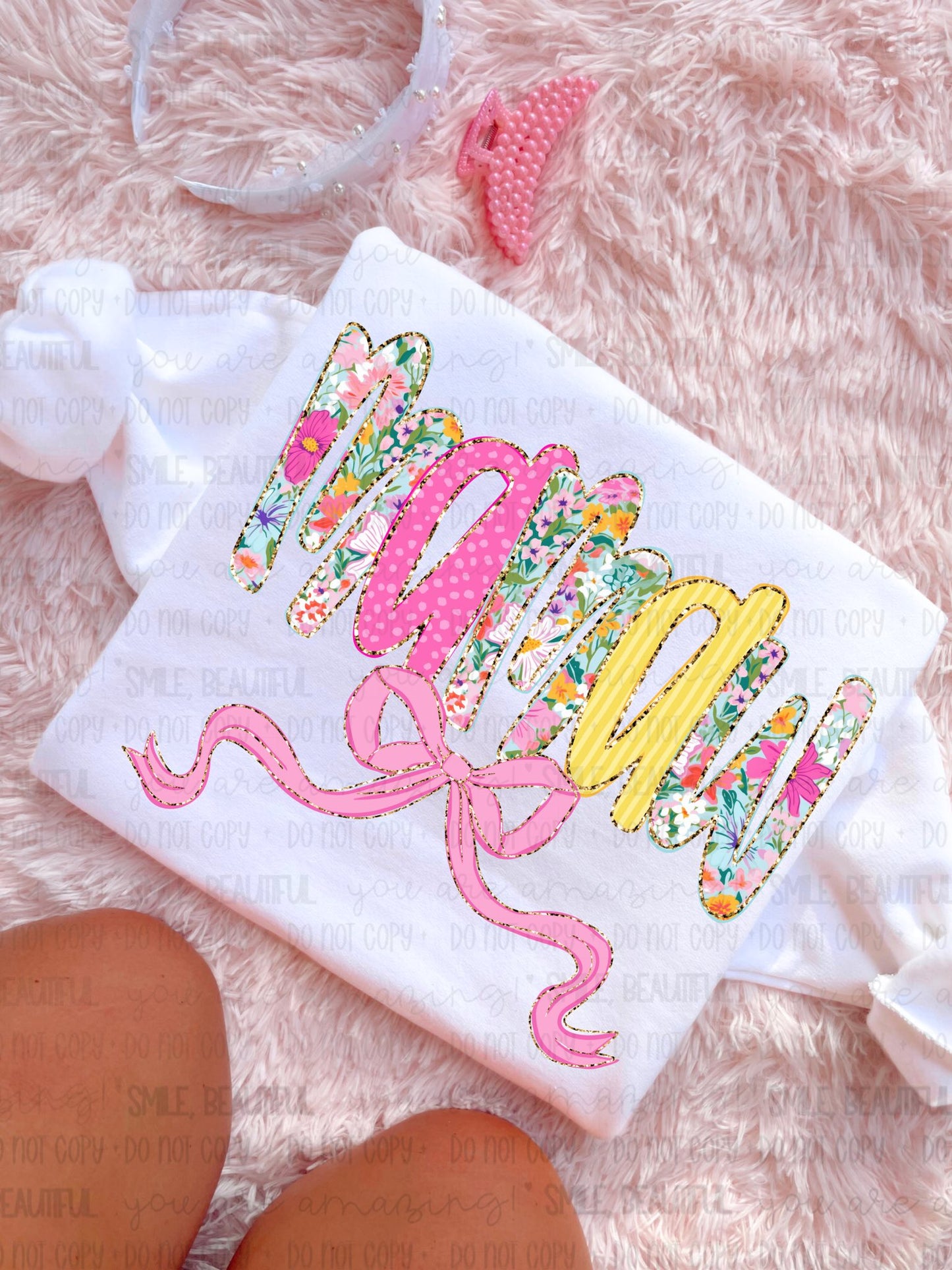 Floral Yellow + Pink Name Titles (Choose Yours) 07953