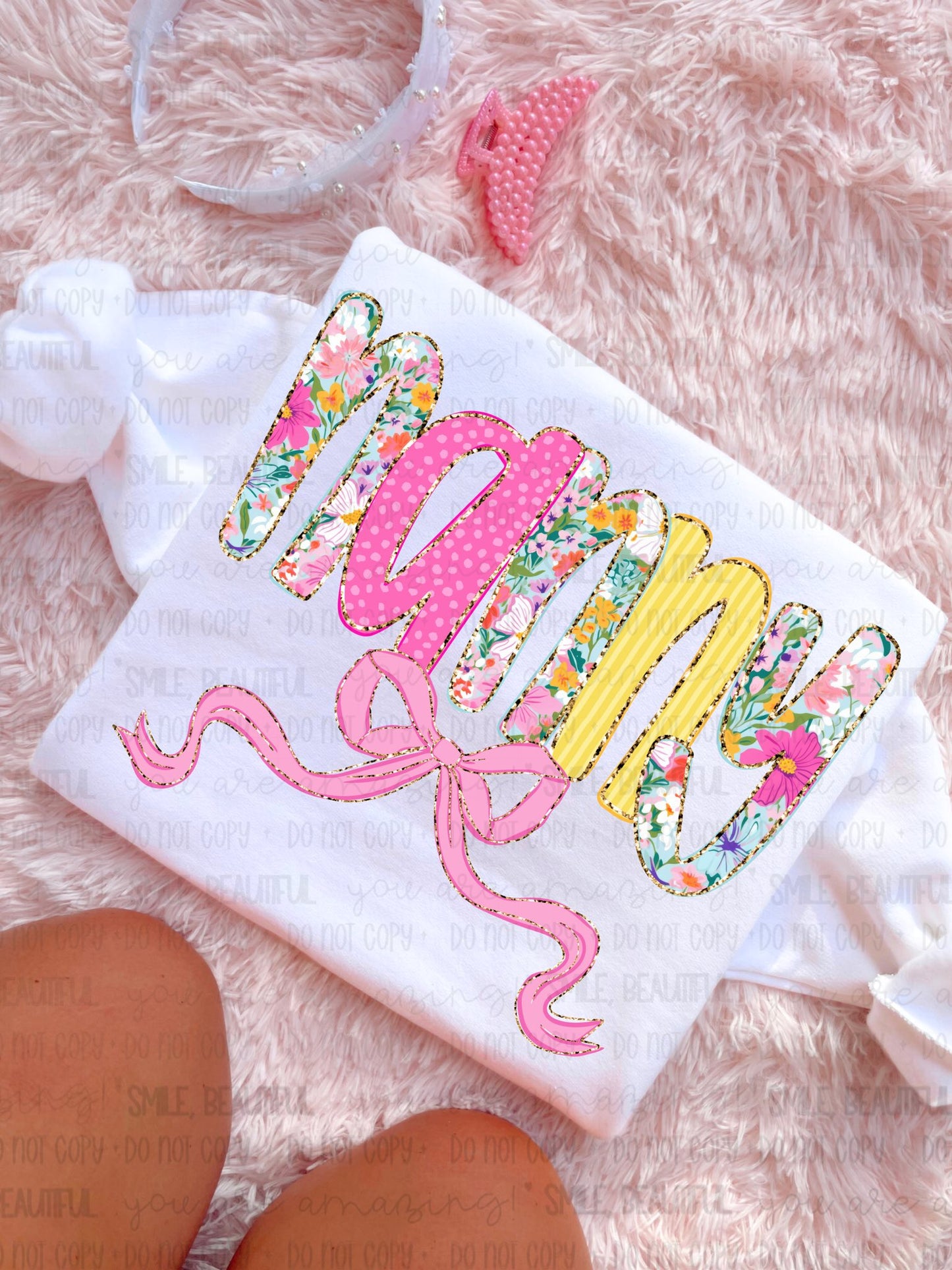 Floral Yellow + Pink Name Titles (Choose Yours) 07953