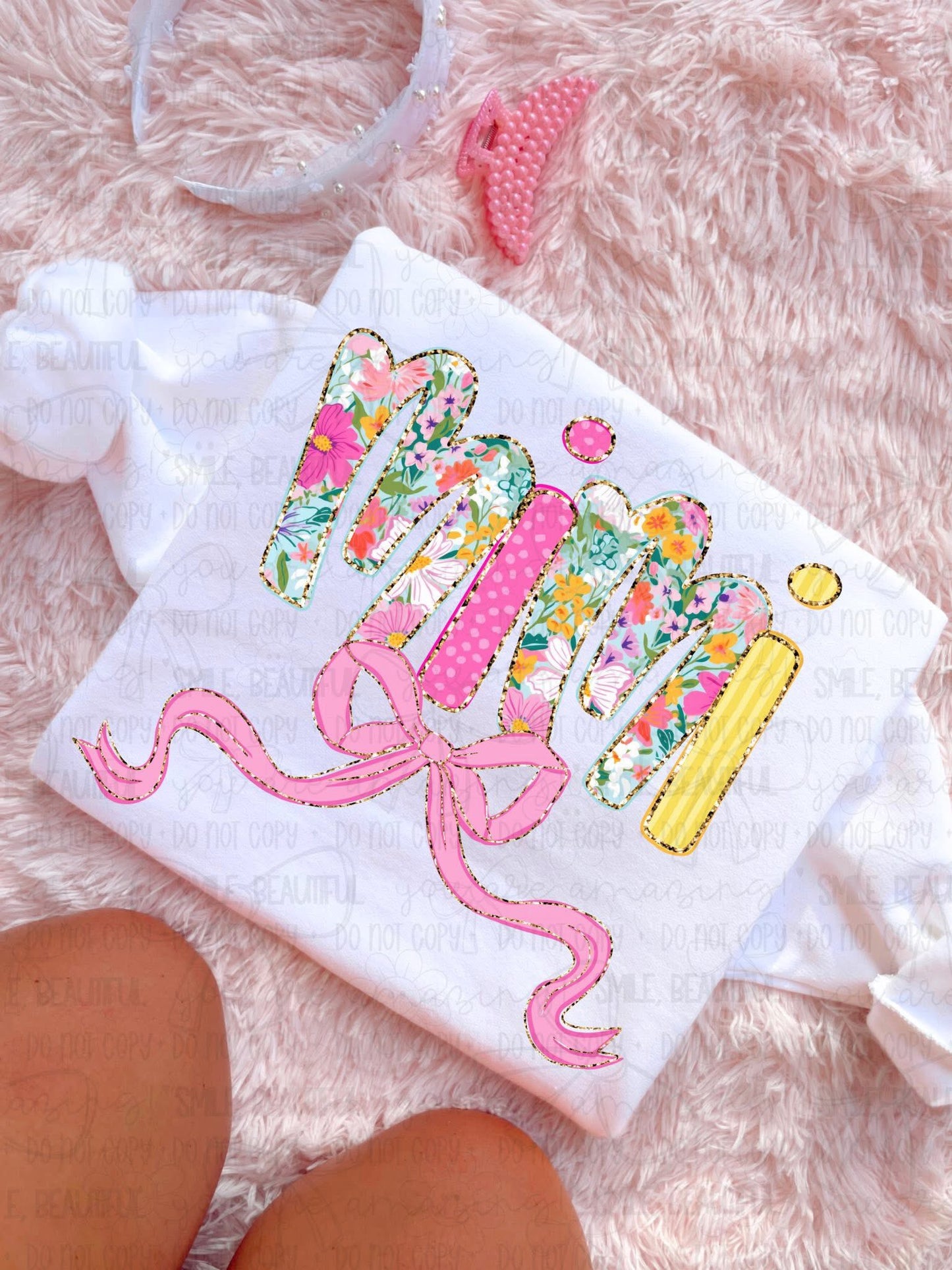 Floral Yellow + Pink Name Titles (Choose Yours) 07953