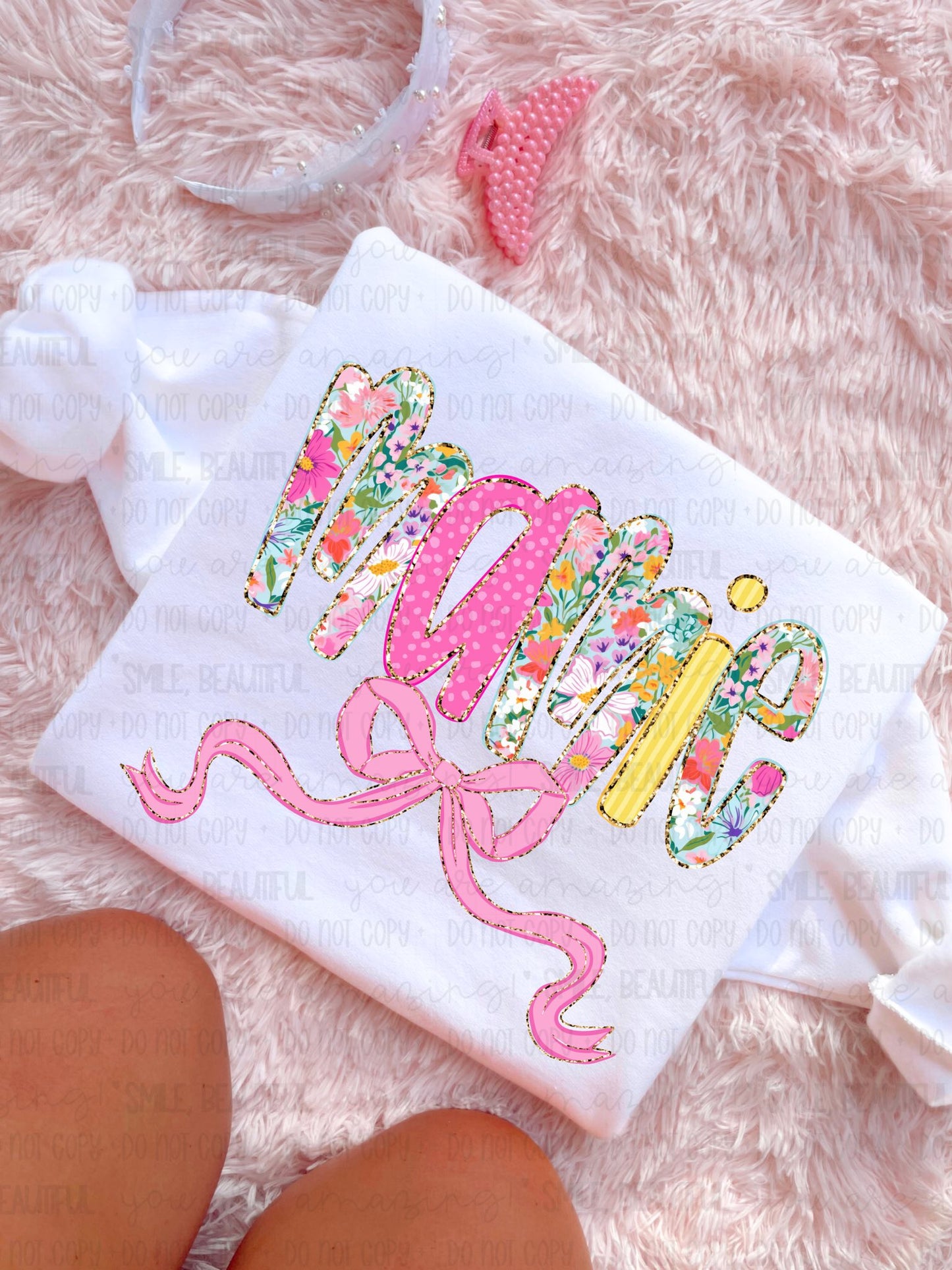 Floral Yellow + Pink Name Titles (Choose Yours) 07953