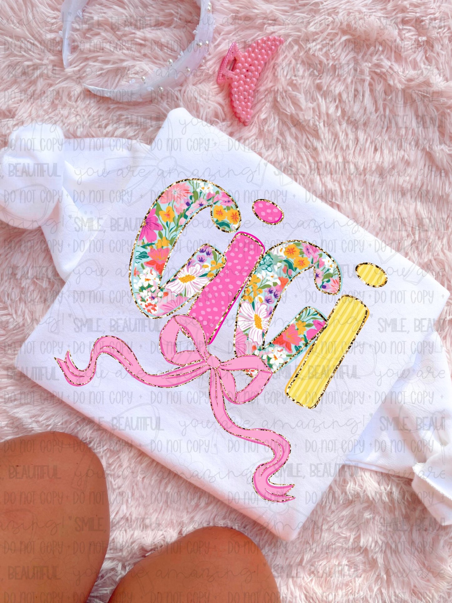 Floral Yellow + Pink Name Titles (Choose Yours) 07953