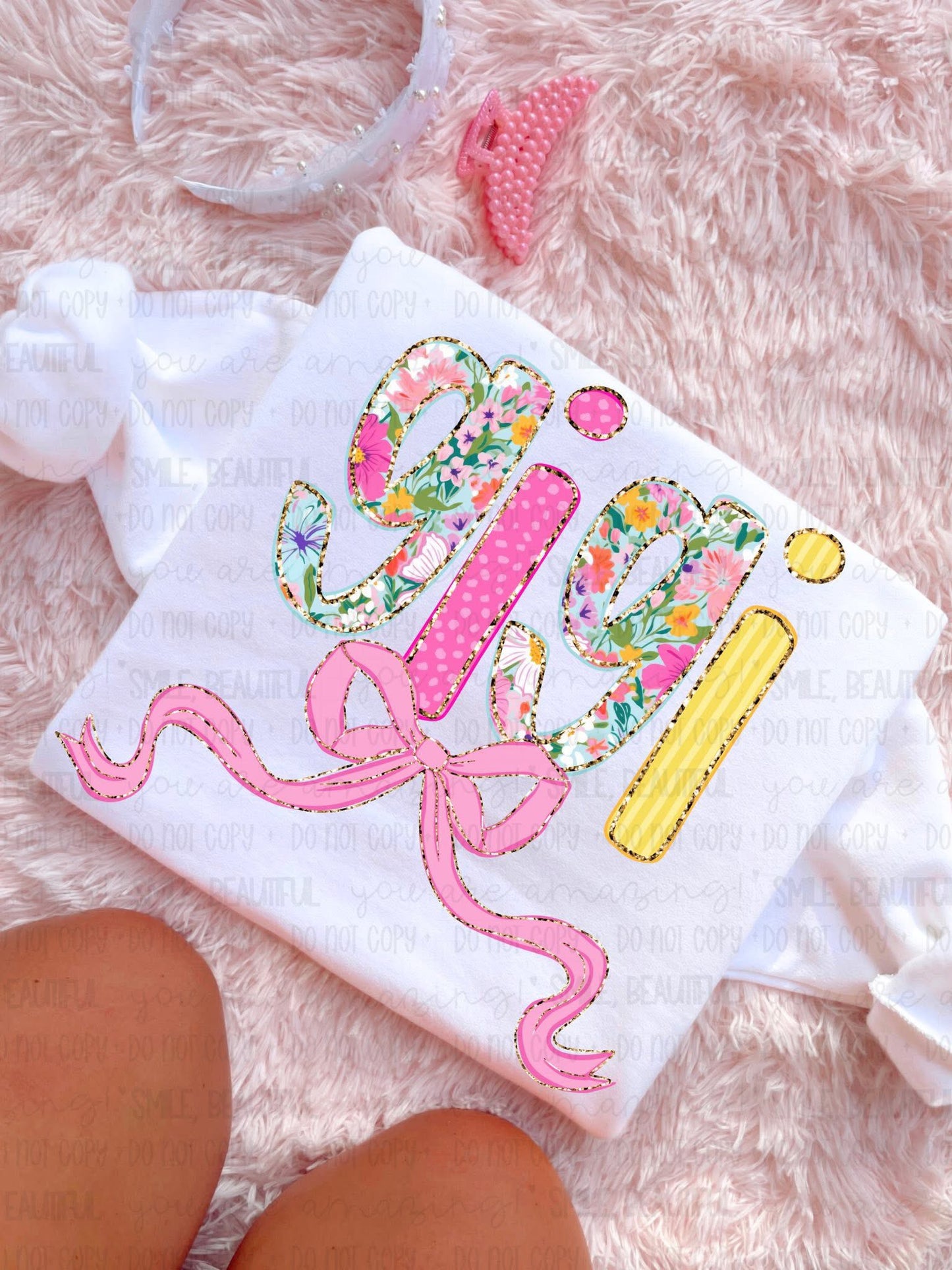 Floral Yellow + Pink Name Titles (Choose Yours) 07953