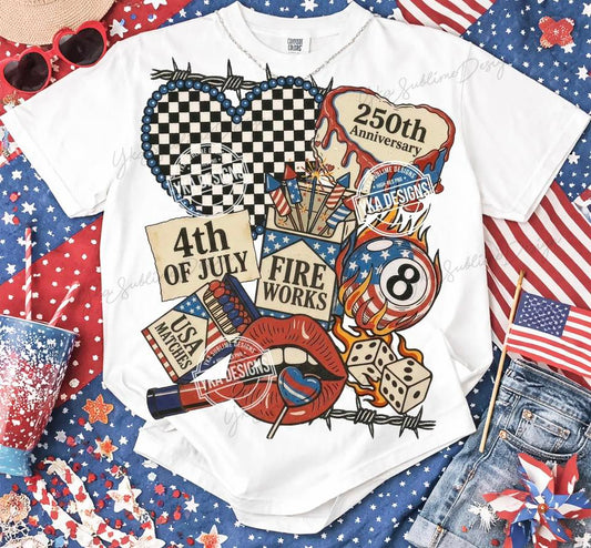 USA Retro 250 Years Collage 07906