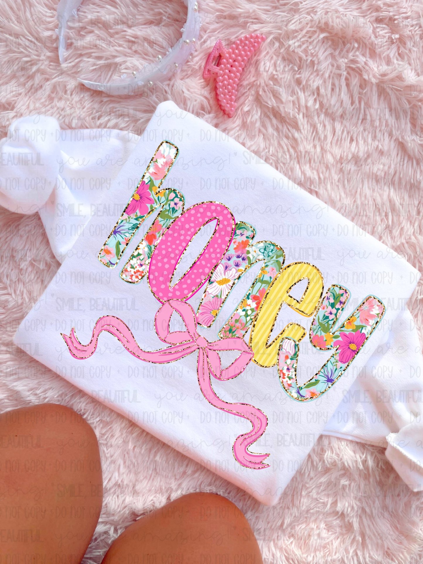 Floral Yellow + Pink Name Titles (Choose Yours) 07953