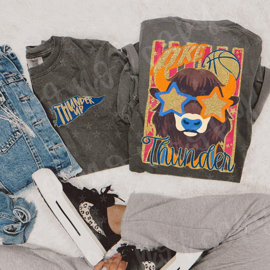 Preppy OKC Thunder Stripes (Pocket Included) 07945