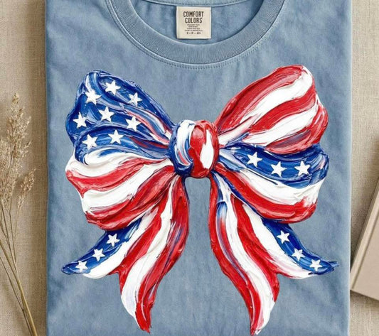Patriotic Faux Painted Bow 08123