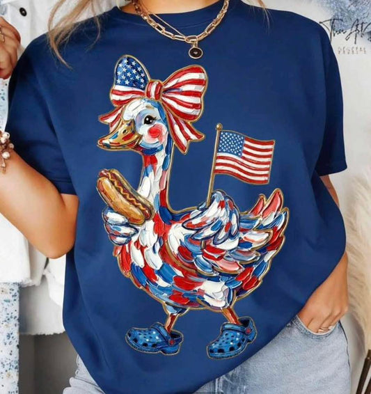 Patriotic Faux Painted Goose 08124
