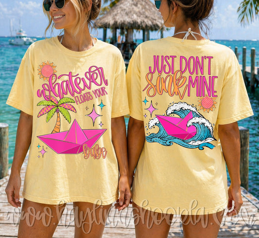 Whatever Floats Your Boat Babe Paper Boat (FRONT ONLY) 08217