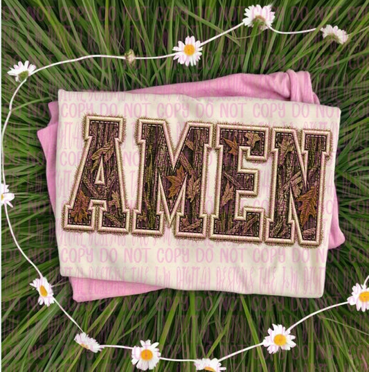Amen Faux Camo Embroidery 08280