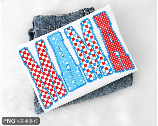 Patriotic Mama Curved Varsity 08197