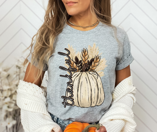 Thankful Pumpkin Floral DTF Transfer 05759