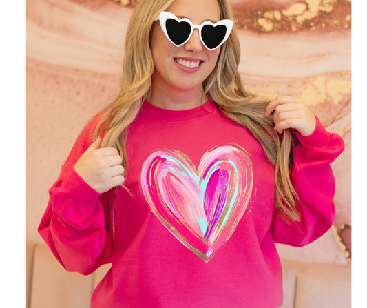 Faux Gold Glitter Watercolor Heart 04093