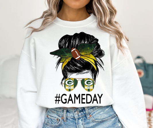 Green Bay Packers Messy Bun DTF Transfer 06121