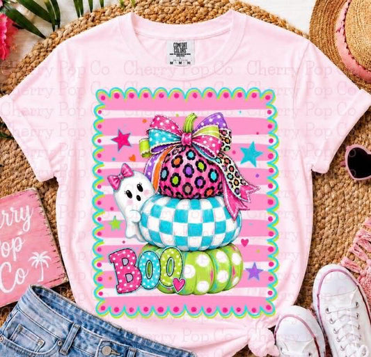 Boo Stacked Pumpkins Frame 08760