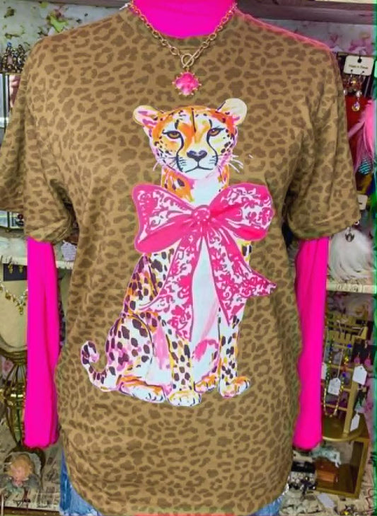 Pink Bow Wild Cat 08317