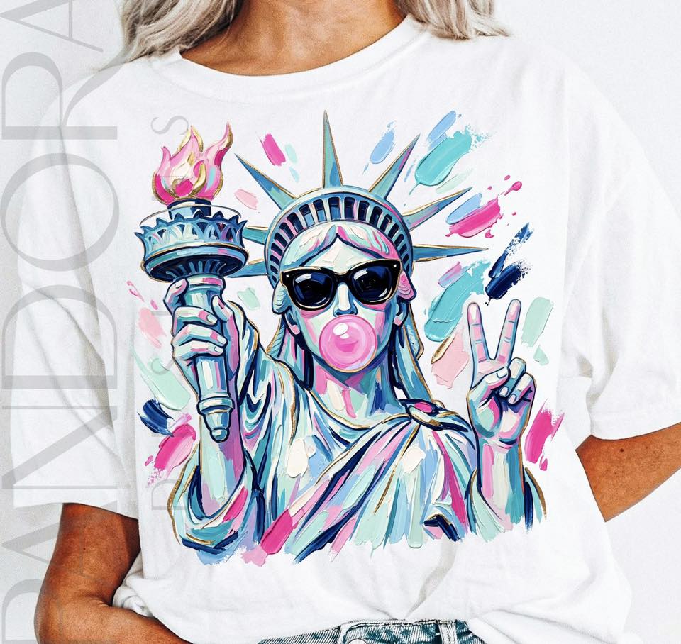 Preppy Faux Paint Statue of Liberty 08388