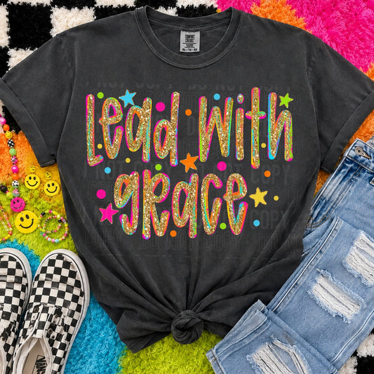 Faux Gold Glitter Lead with Grace 08548