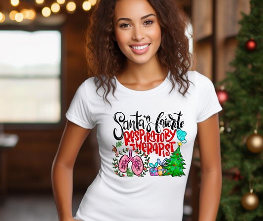 Santa's Favorite Respiratory Therapist DTF Transfer 05626