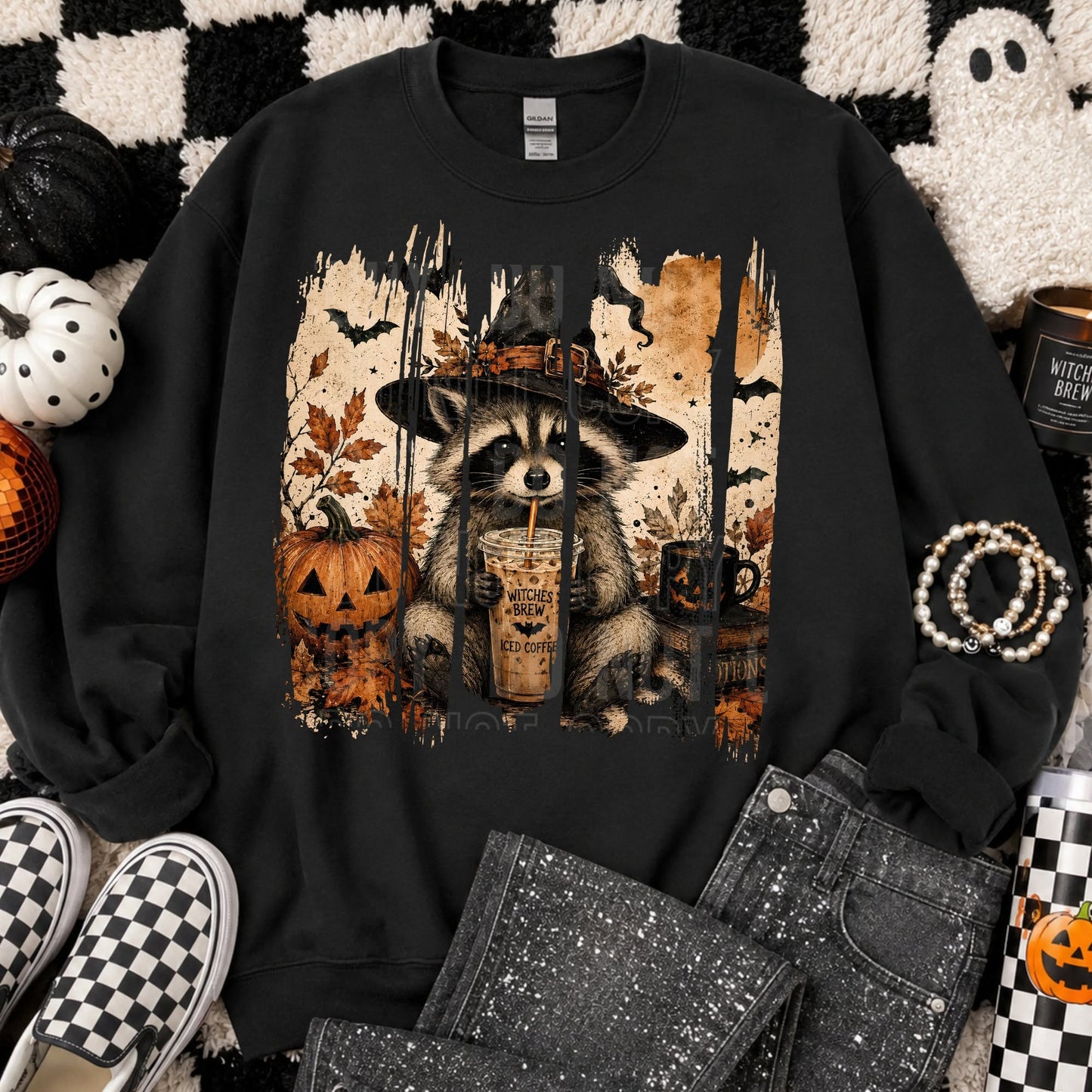 Halloween Raccoon Brushstroke 09201