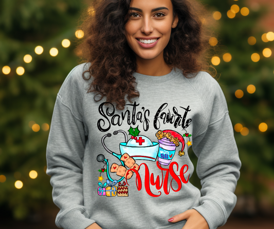 Santa's Favorite Nurse 2 DTF Transfer 05627