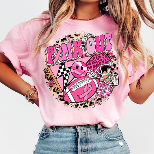 Pink Out Football Leopard Smile 01083