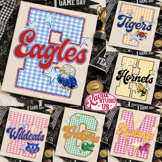 Checkered Preppy Custom Mascot Letter 08839